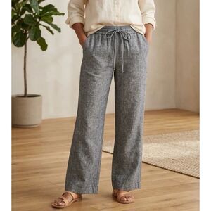 Soho Street Linen Pants Womens Sz M Viscose Pull On Drawstring Pockets Lagenlook